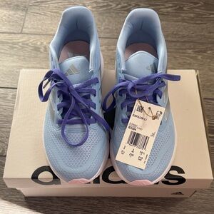 Adidas Kids Light Blue and Pink Sneakers